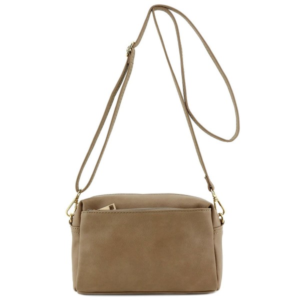 Small Triple Zip Crossbody Stone