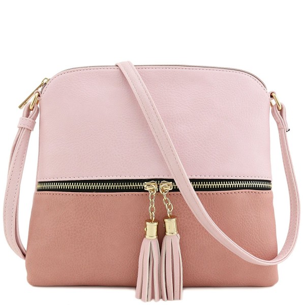 Tassel Accent Colorblock Medium Crossbody