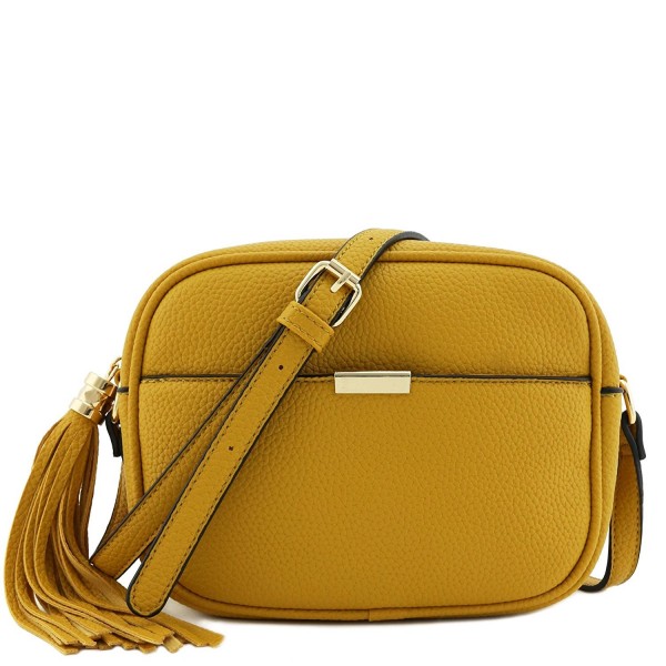 Square Tassel Crossbody Bag Mustard