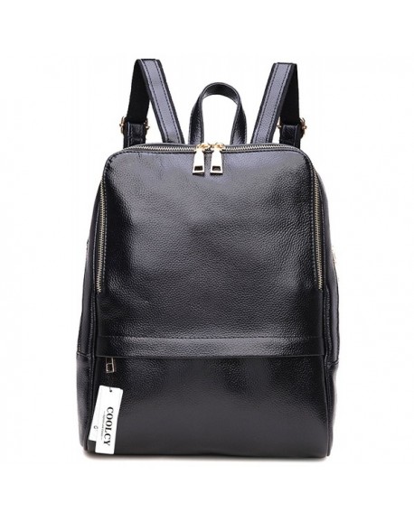 Hot Style Women Real Genuine Leather Backpack Fashion Bag - Black ...