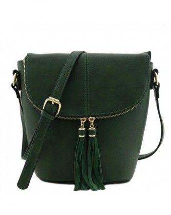 Bucket Crossbody Tassel Accent Olive