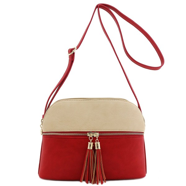 Double Tassel Accent Medium Crossbody