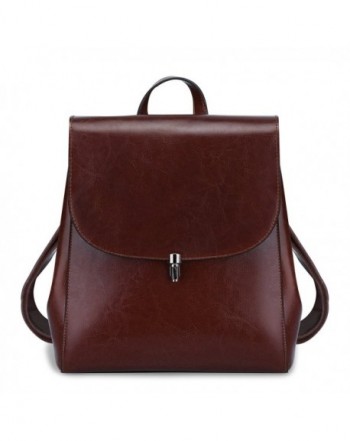 S ZONE Genuine Leather Backpack Shoulder