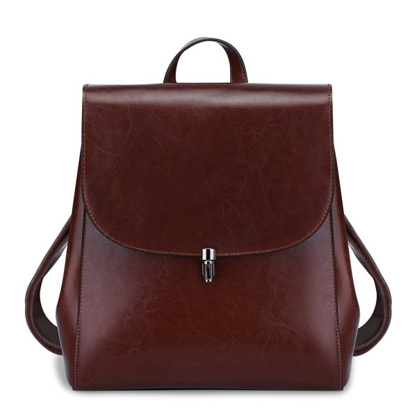 S ZONE Genuine Leather Backpack Shoulder