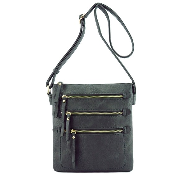 Zipper Pocket Compartments Hipster Crossbody