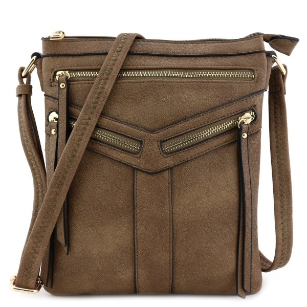 Double Compartment Crossbody Zipper Accent