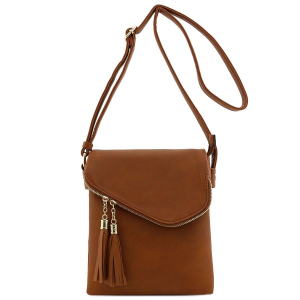 Double Compartment Flapover Medium Crossbody