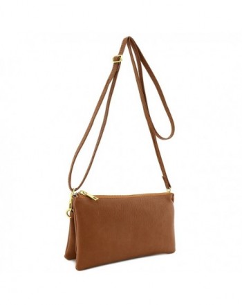 Soft Leather Wristlet Crossbody Camel