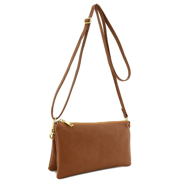 Soft Leather Wristlet Crossbody Camel