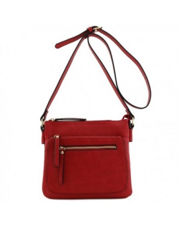 Double Compartment Medium Crossbody Bag Red