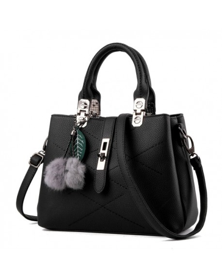 Womens Designer Purses and Handbags Ladies Tote Bags - Black - CQ184I8M72Q