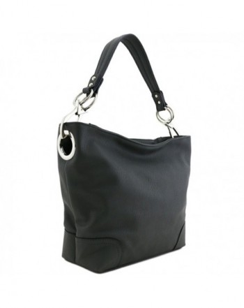 Hobo Shoulder Snap Hardware Charcoal