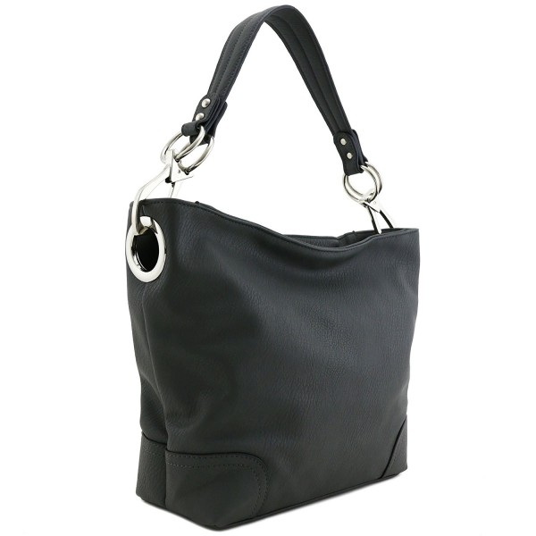 Hobo Shoulder Snap Hardware Charcoal