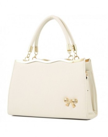 YINGPEI Womens Handbags Beige Leather