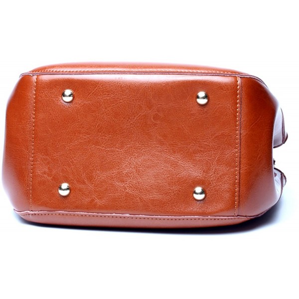 Genuine Leather Handbag Womens Retro Middle Size Tote Shoulder Bag ...