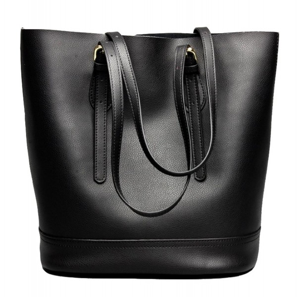 Women's Handbag Genuine Leather Purse Shoulder Bucket Bags Middle ...