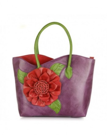 Women Flower Leather Vanillachocolate Purple