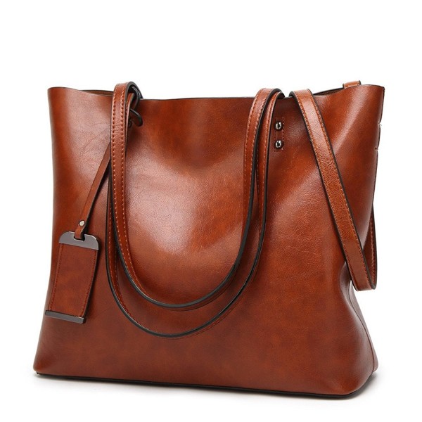 Diophy PU Leather Front Push Lock Pocket Two Tone Structured Tote Womens Purse Handbag PS-3374 AB-030